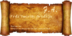 Frühwirth Arián névjegykártya